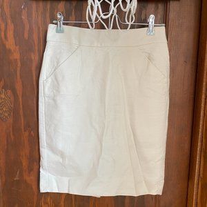 J. Crew Pencil Skirt with Pockets Ivory - Size 00